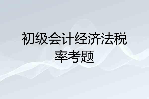 初级会计经济法税率考题