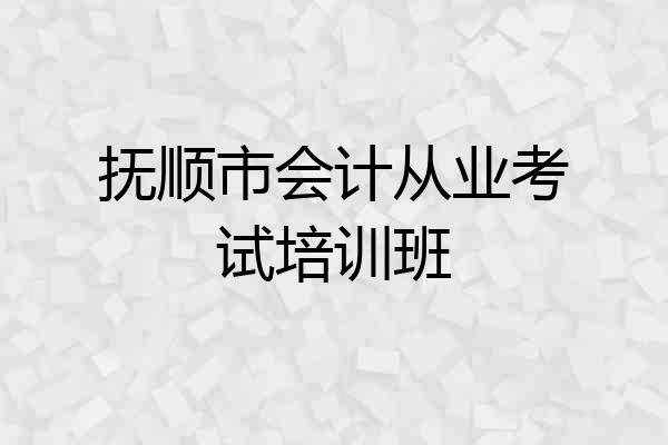 抚顺市会计从业考试培训班