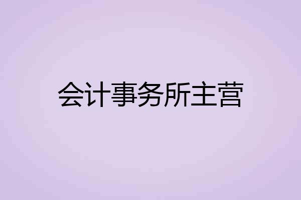 会计事务所主营