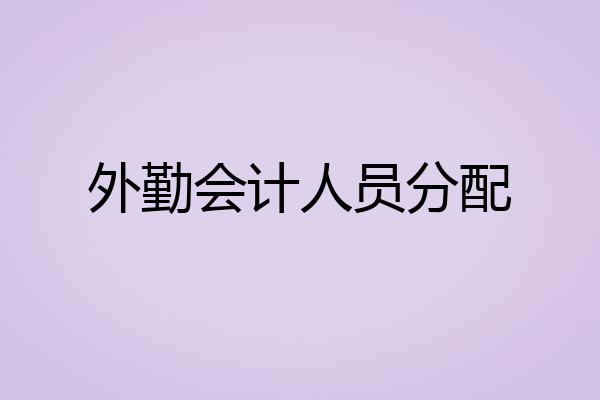 外勤会计人员分配