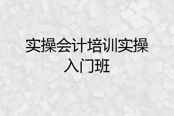实操会计培训实操入门班