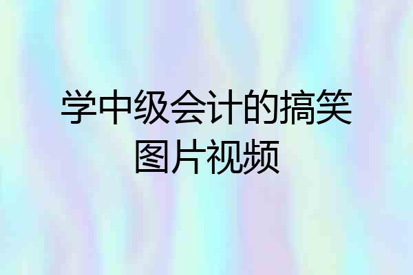 学中级会计的搞笑图片视频