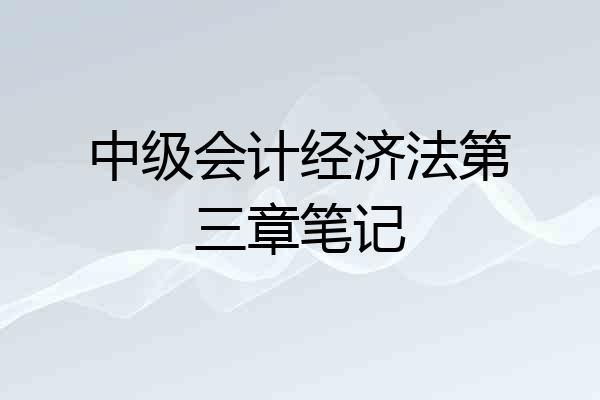 中级会计经济法第三章笔记