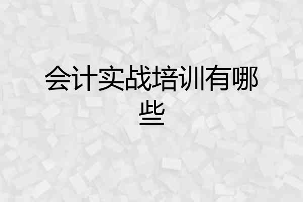 会计实战培训有哪些