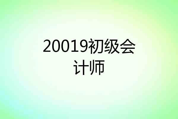 20019初级会计师
