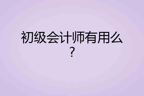 初级会计师有用么?