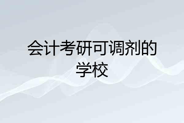 会计考研可调剂的学校