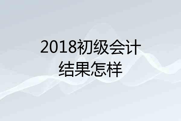 2018初级会计结果怎样