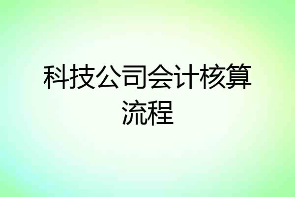 科技公司会计核算流程