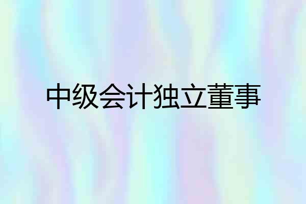 中级会计独立董事