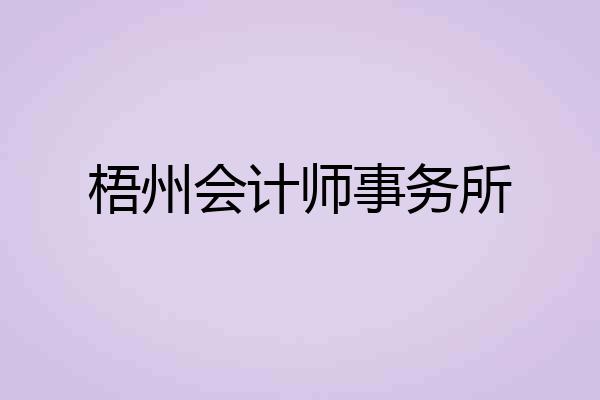 梧州会计师事务所