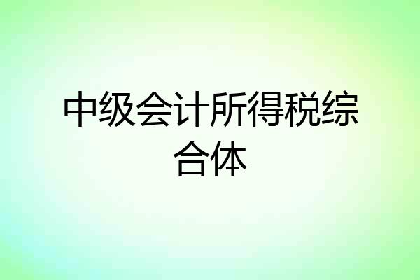 中级会计所得税综合体