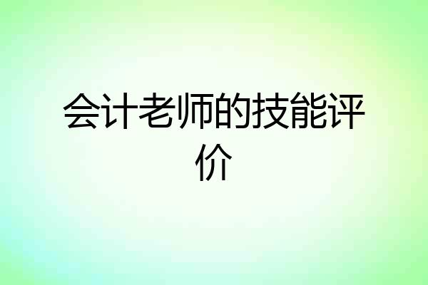 会计老师的技能评价