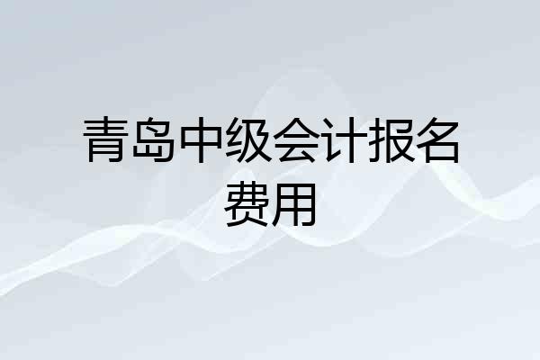 青岛中级会计报名费用
