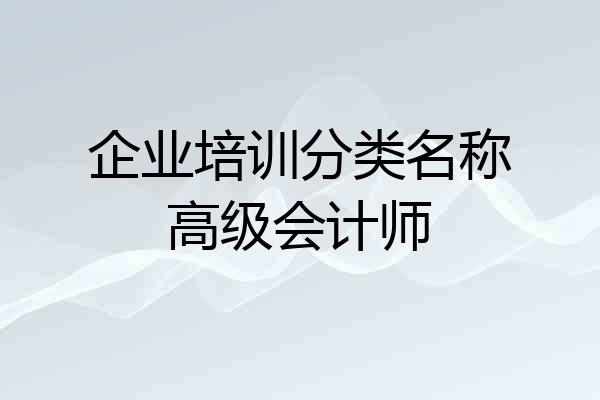 企业培训分类名称高级会计师