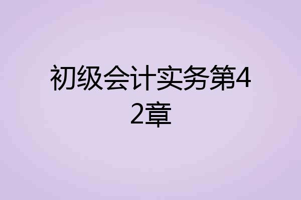 初级会计实务第42章