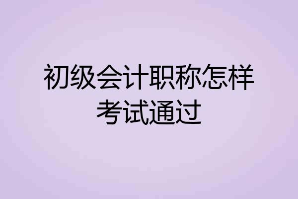 初级会计职称怎样考试通过