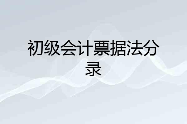 初级会计票据法分录