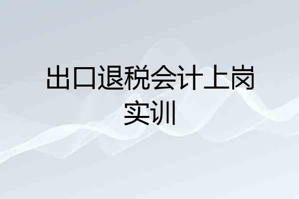 出口退税会计上岗实训