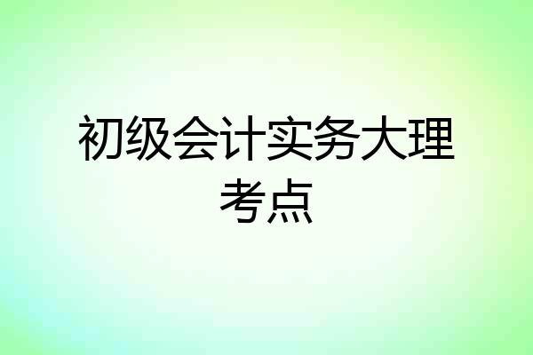 初级会计实务大理考点
