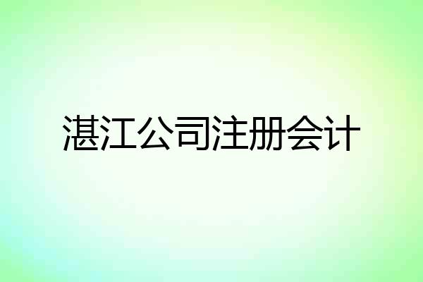 湛江公司注册会计