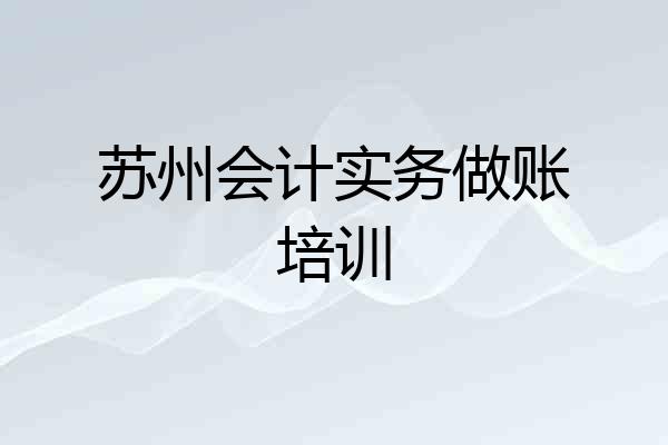 苏州会计实务做账培训