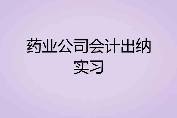药业公司会计出纳实习