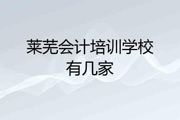 莱芜会计培训学校有几家