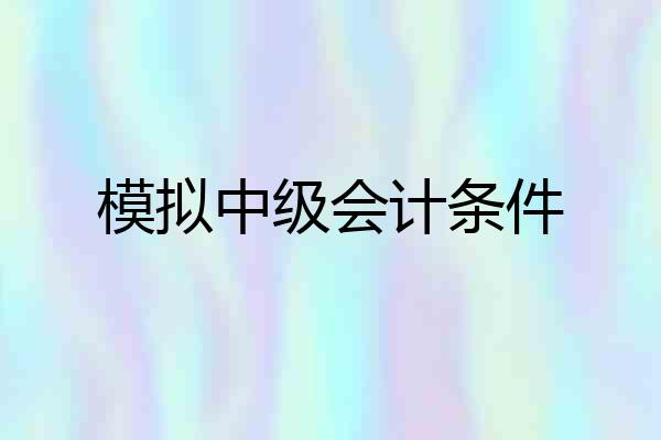 模拟中级会计条件