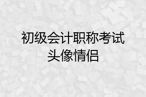 初级会计职称考试头像情侣