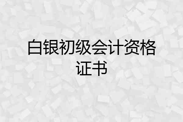 白银初级会计资格证书