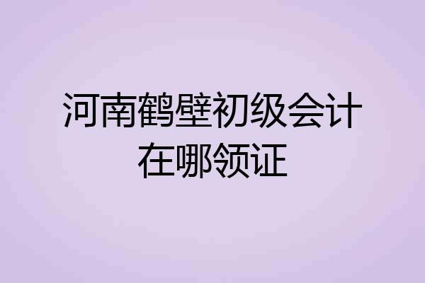 河南鹤壁初级会计在哪领证