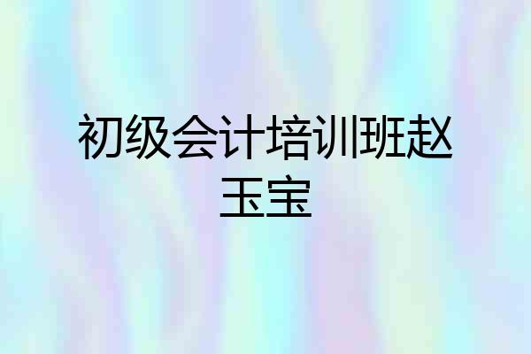 初级会计培训班赵玉宝