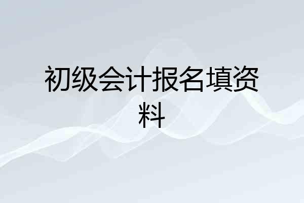 初级会计报名填资料