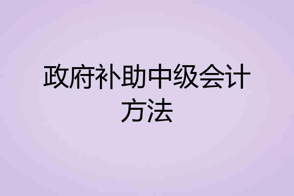 政府补助中级会计方法