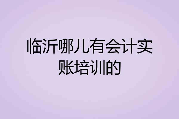 临沂哪儿有会计实账培训的