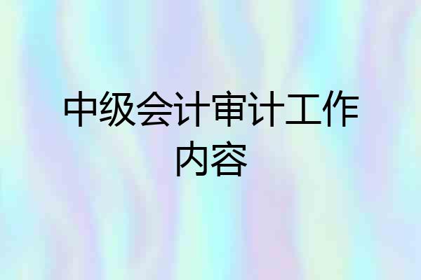 中级会计审计工作内容