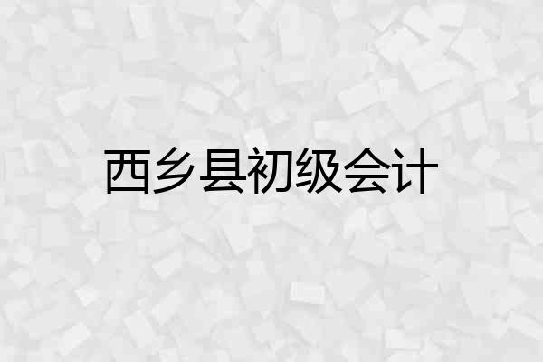 西乡县初级会计
