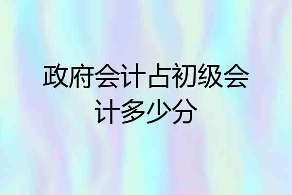 政府会计占初级会计多少分