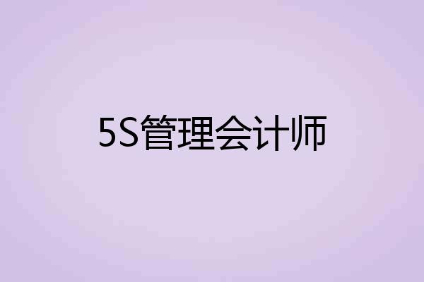 5S管理会计师