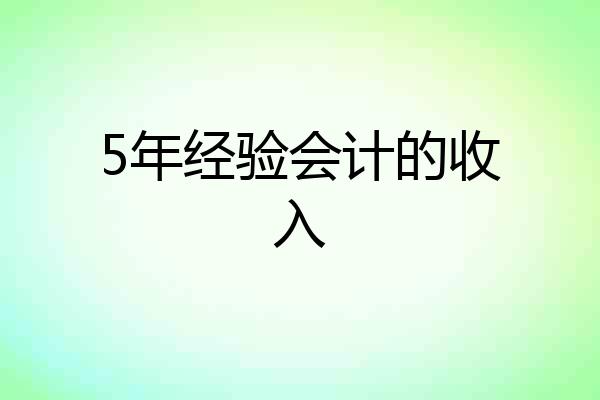 5年经验会计的收入