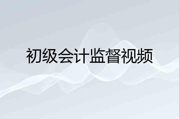 初级会计监督视频