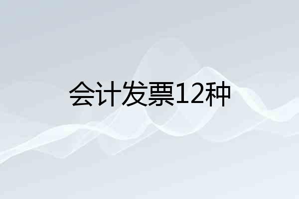 会计发票12种
