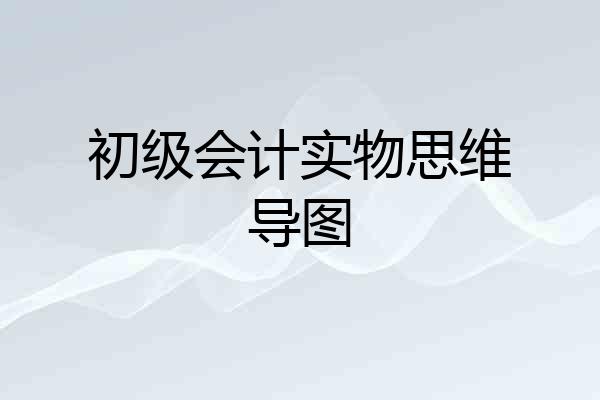 初级会计实物思维导图