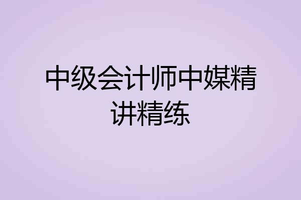 中级会计师中媒精讲精练