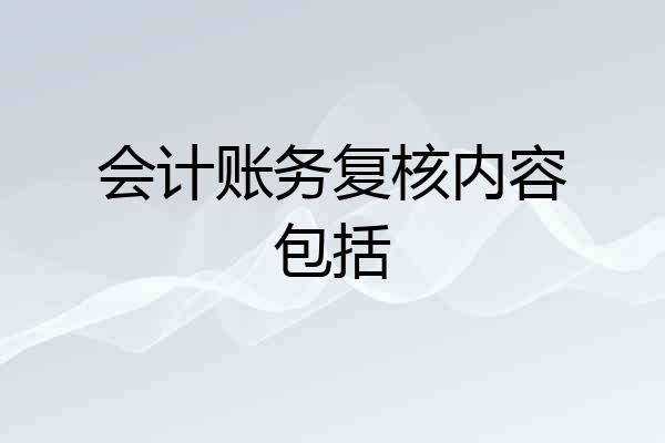 会计账务复核内容包括