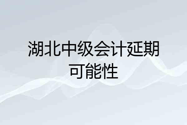 湖北中级会计延期可能性