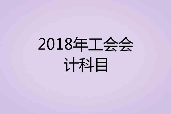 2018年工会会计科目