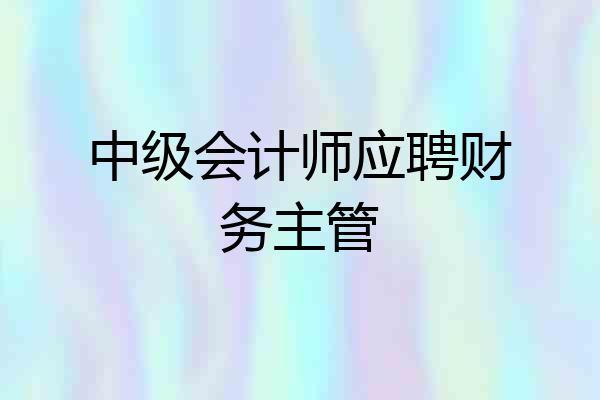 中级会计师应聘财务主管