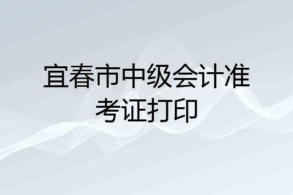宜春市中级会计准考证打印